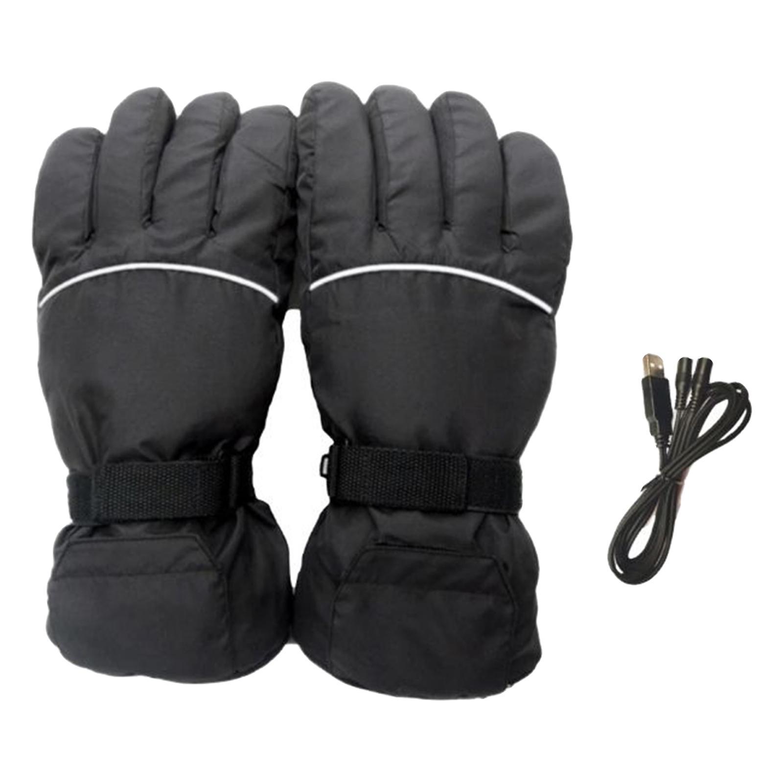 Motorcycle Heated Gloves Windproof Mittens Winter Thermal Glove for Outdoor