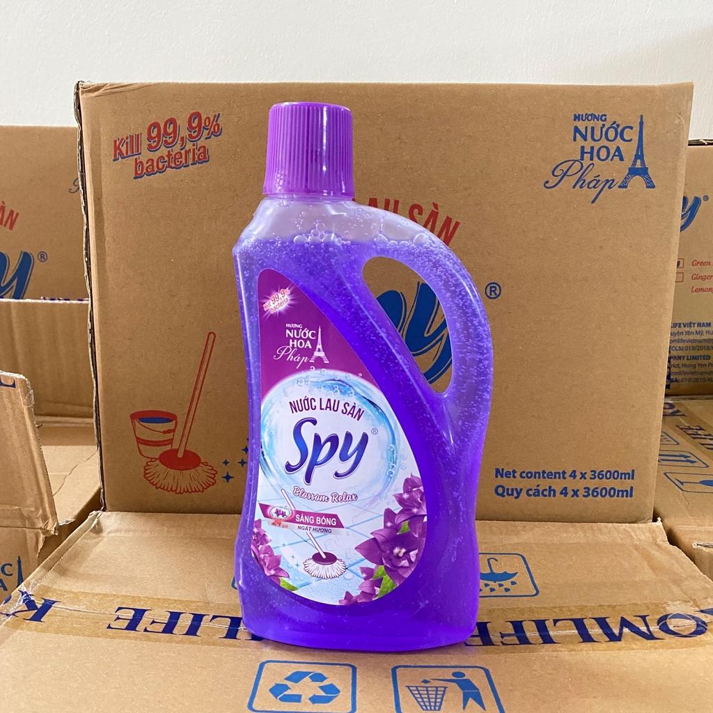 Nước lau sàn SPY 950 ml hương Tím Blossom relax thư giãn thoải mái khử mùi hôi tanh, giúp xua đuổi côn t