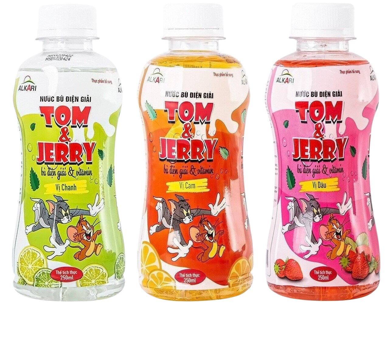 ￼Nước điện giải vị chanh Tom & Jerry ( thùng 24 chai * 250ml) - Phục hồi sức khoẻ, bù nước và chất điện gi