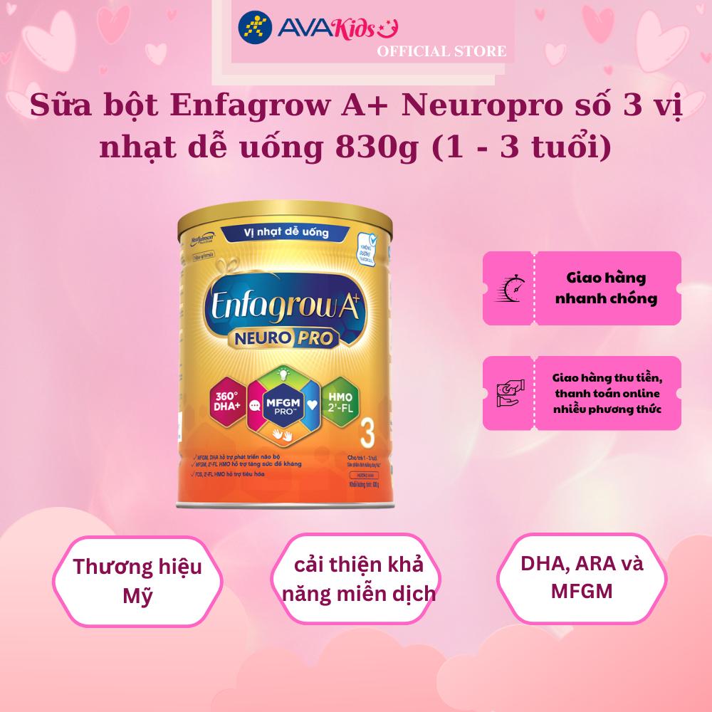 Sữa bột Enfagrow A+ Neuropro số 3 vị nhạt dễ uống 830g (1 - 3 tuổi)