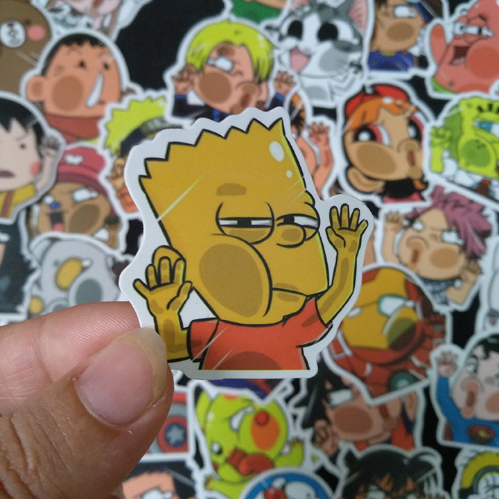 Bộ Sticker dán cao cấp chủ đề ÚP MẶT VÀO KÍNH - Dùng dán Xe, dán mũ bảo hiểm, dán Laptop...