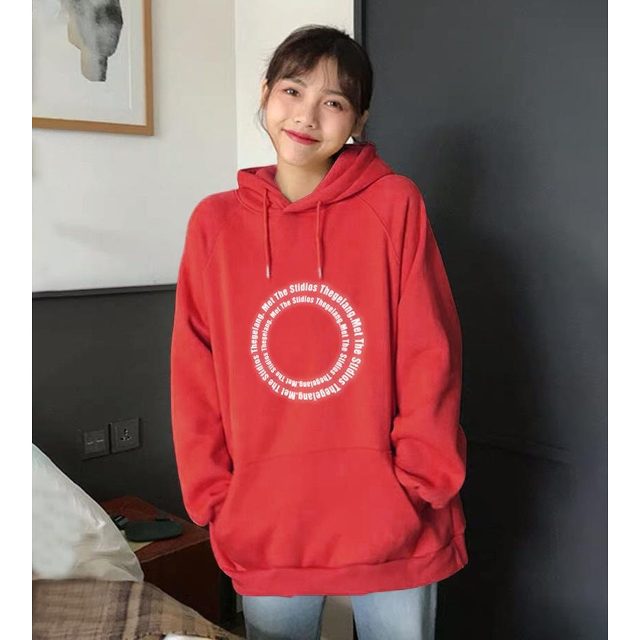 ÁO KHOÁC NỈ HOODIE PHẢN QUANG VÒNG TRÒN CHỮ