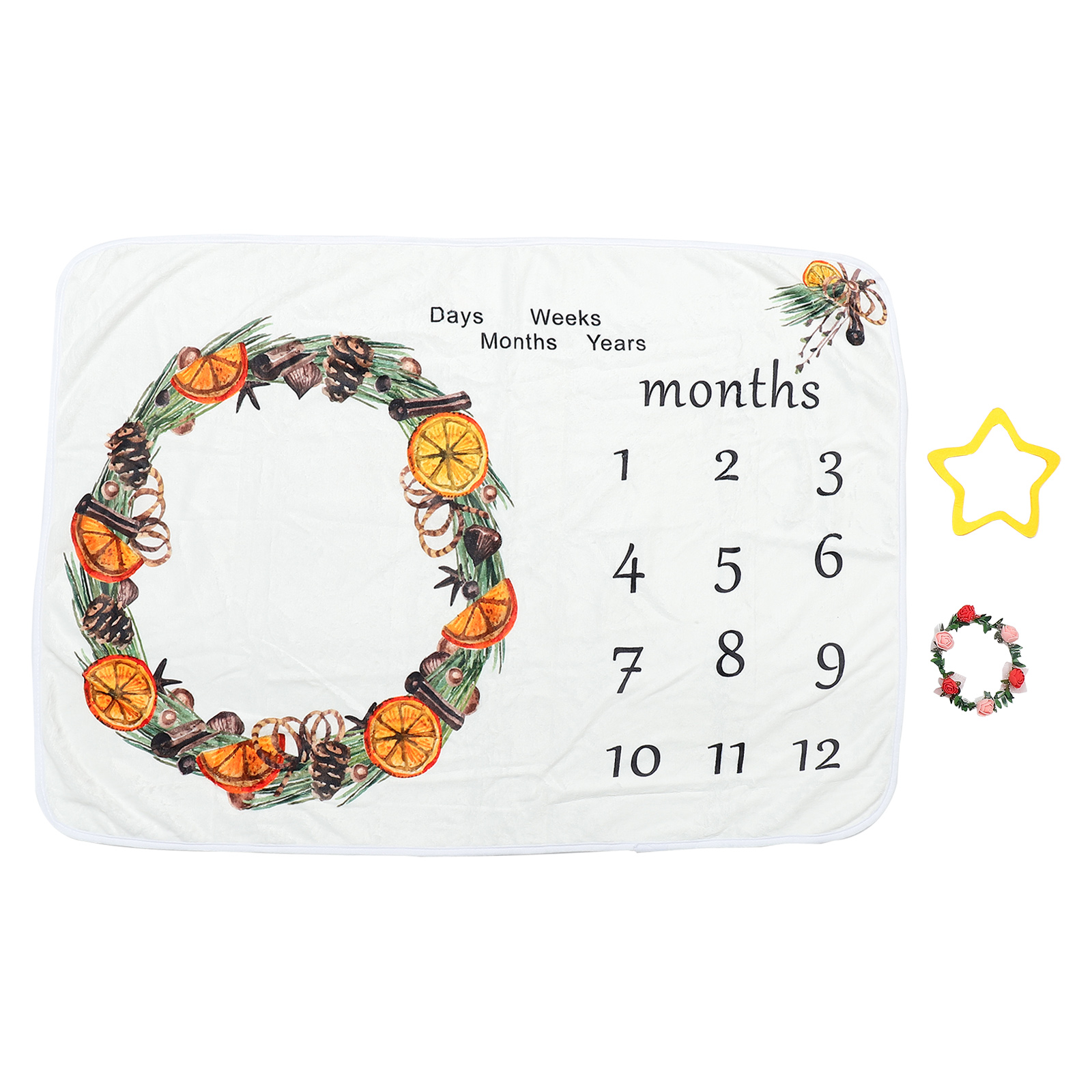 Bé Gái Bé Trai Cột Mốc Chăn Biểu Đồ Phát Triển Bộ Chăn Ga Gối Chụp Ảnh Chống Đỡ