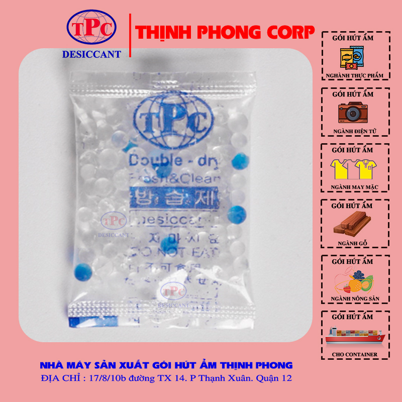 Hàng Chính Hảng - Túi Chống Ẩm Silicagel OPP TPC hạt chỉ thị màu