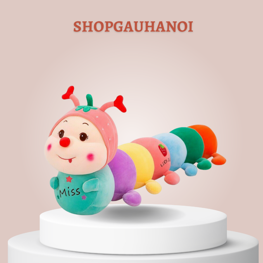 Gấu bông sâu 7 màu size 1m - 1m3 cao cấp mềm mịn