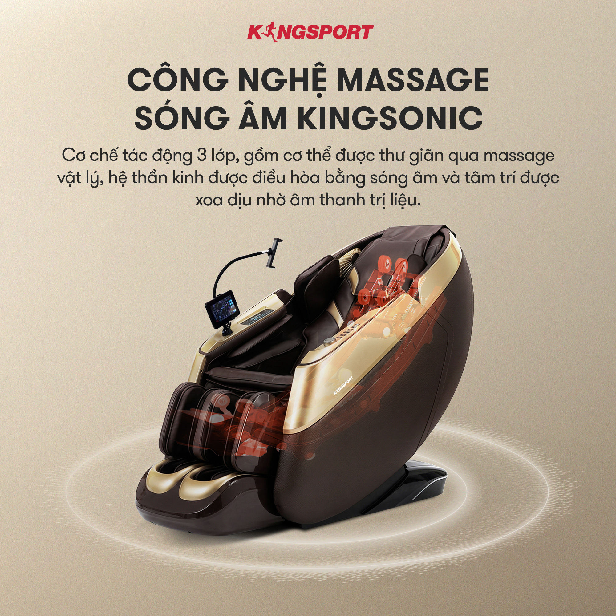 [Miễn phí lắp đặt] Ghế Massage KINGSPORT Standard G23 Sonic Công Nghệ Massage KingSonic với 12 Bài Massage Chuyên Nghiệp