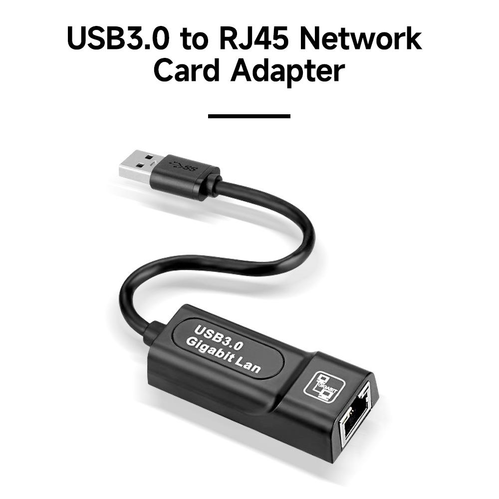 Portable Network Card Converter USB3.0 to RJ45 Gigabit Network Card Adapter High-speed Transmission Wide Compatibility
