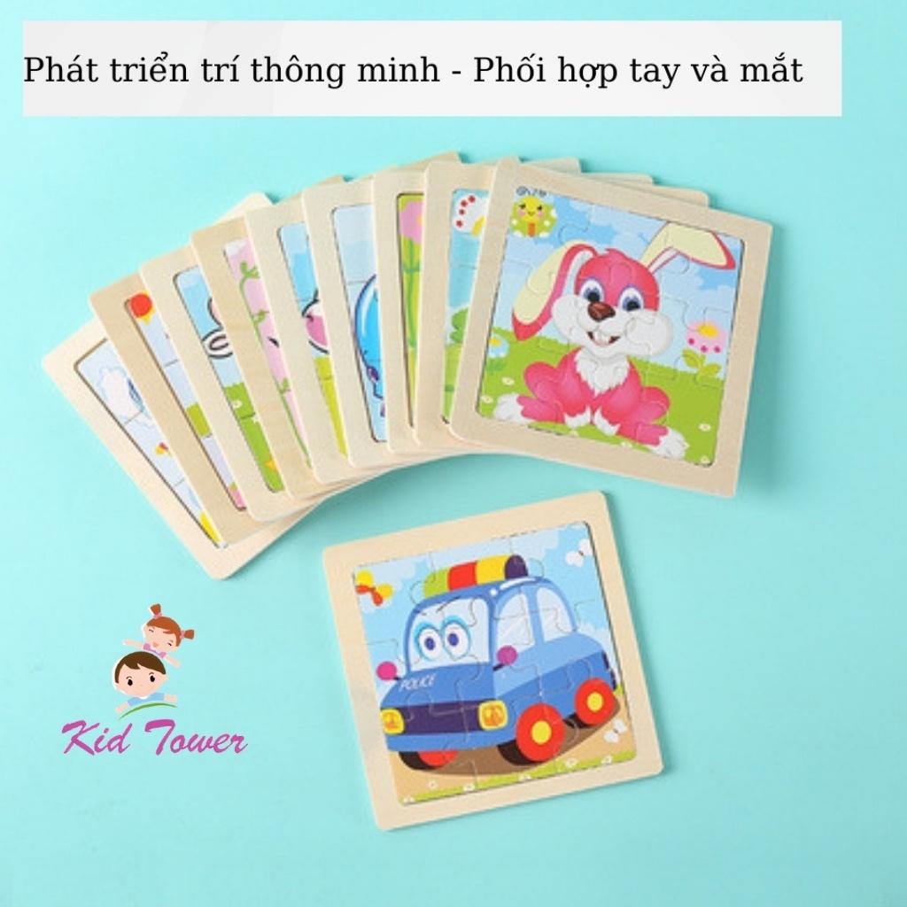 Tranh ghép hình gỗ cho bé 9 mảnh theo yêu cầu