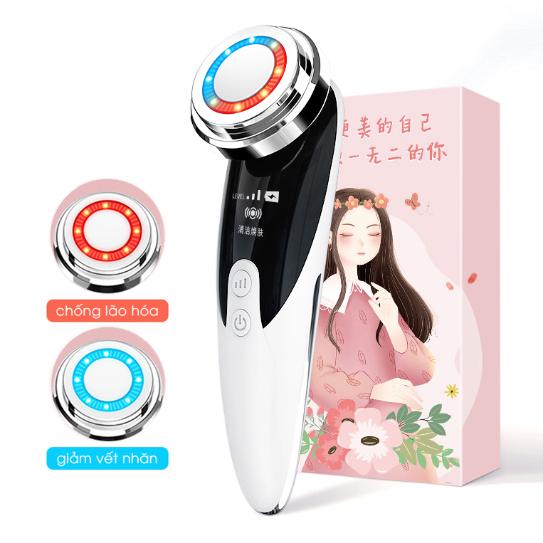 Máy Rửa Mặt, Massage Ion 2 In 1 Làm Sạch Sâu &amp; Hấp Thụ Dưỡng Chất Bằng Công Nghệ Sóng Âm (Bh 06 Tháng)