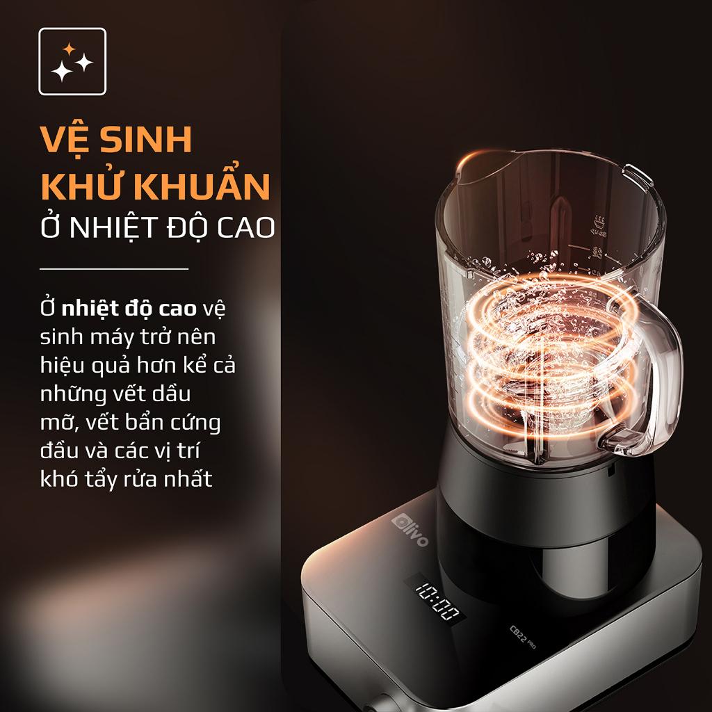 Máy Làm Sữa Hạt OLIVO CB22 PRO, 14 Chức Năng - 1800W-1.75Lit, Mâm Nhiệt Gốm Chống Dính – Độ Ồn Thấp, Hàng Chính Hãng