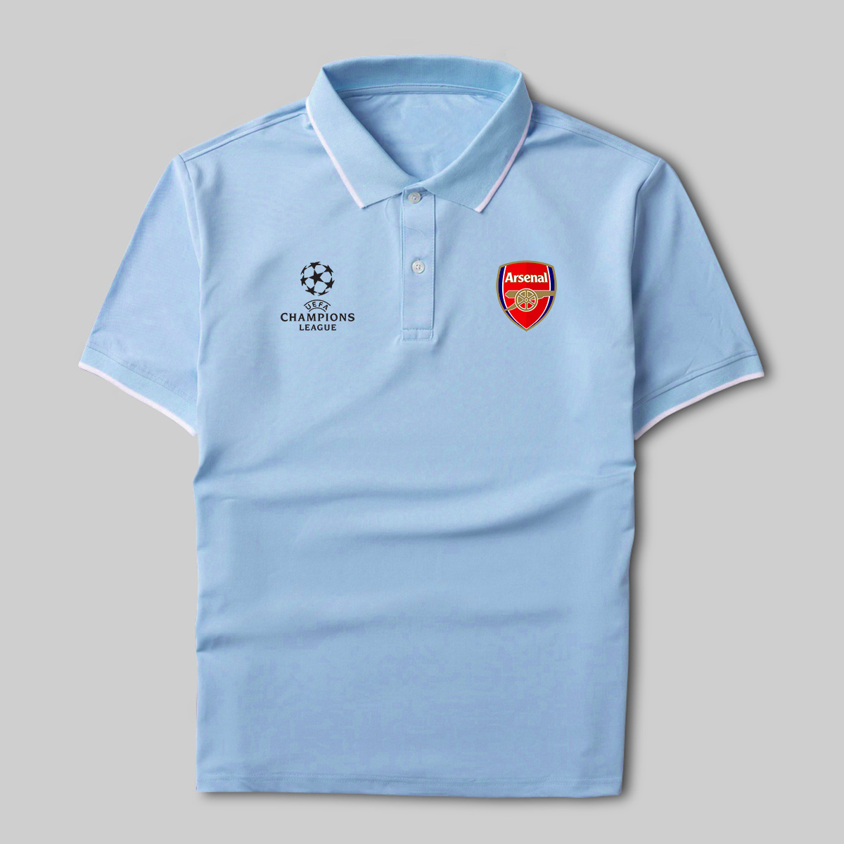 Áo polo Arsenal vải polo cá sấu không xù lông - Áo thun nam có cổ in logo CLB cup C1 đầy đủ size Gokis shop