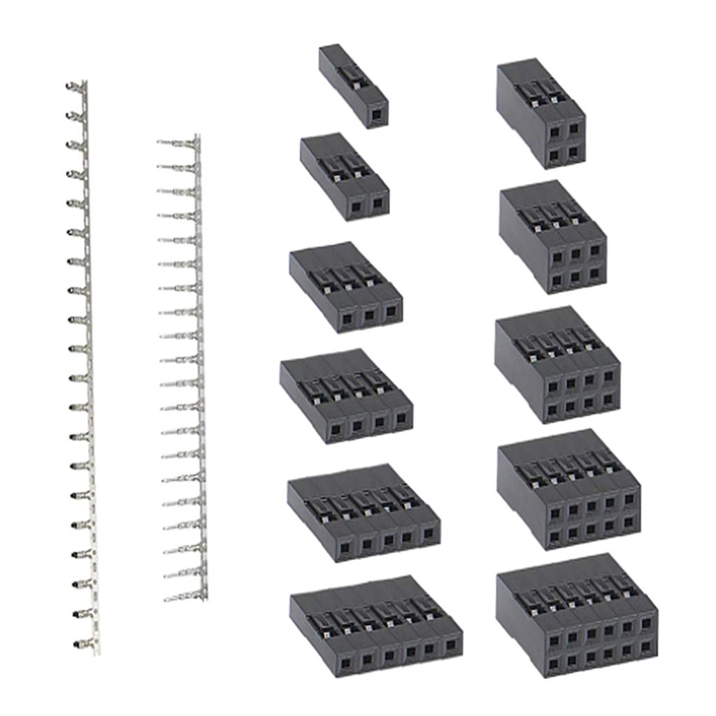 620Pcs 2.54mm Male Female Crimp 2/3/4/5/6 Plug Header Terminal Connector Set