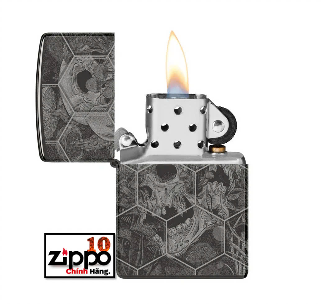 Bật lửa Zippo 46425 Mushroom Skulls Design - Chính hãng 100%