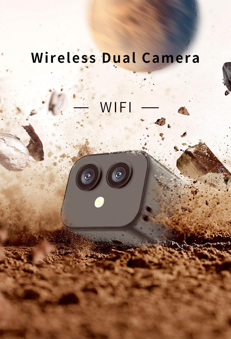 Camera Wifi ống kính kép D3 4K Góc rộng 170° Thể thao ngoài trời Máy quay siêu nhỏ Tầm nhìn ban đêm Giám sát tại nhà Máy ghi âm lái xe ô tô