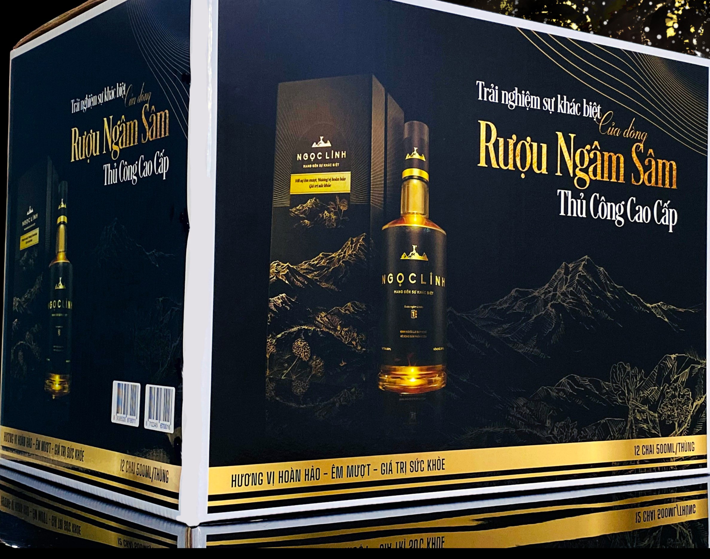 Rượu Lá Sâm Ngọc Linh Thùng 12 chai