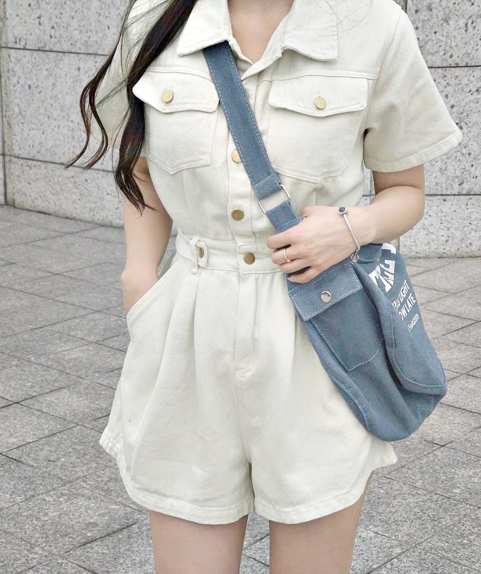 JUMPSUIT ĐỒ BAY NGẮN QUẦN SHORTS LƯNG CAO ỐNG RỘNG JEANS CỔ SƠ MI DENIM PLAYSUITS THỂ THAO ĐI TIỆC ĐI CHƠI DẠO PHỐ ĐI BIỂN