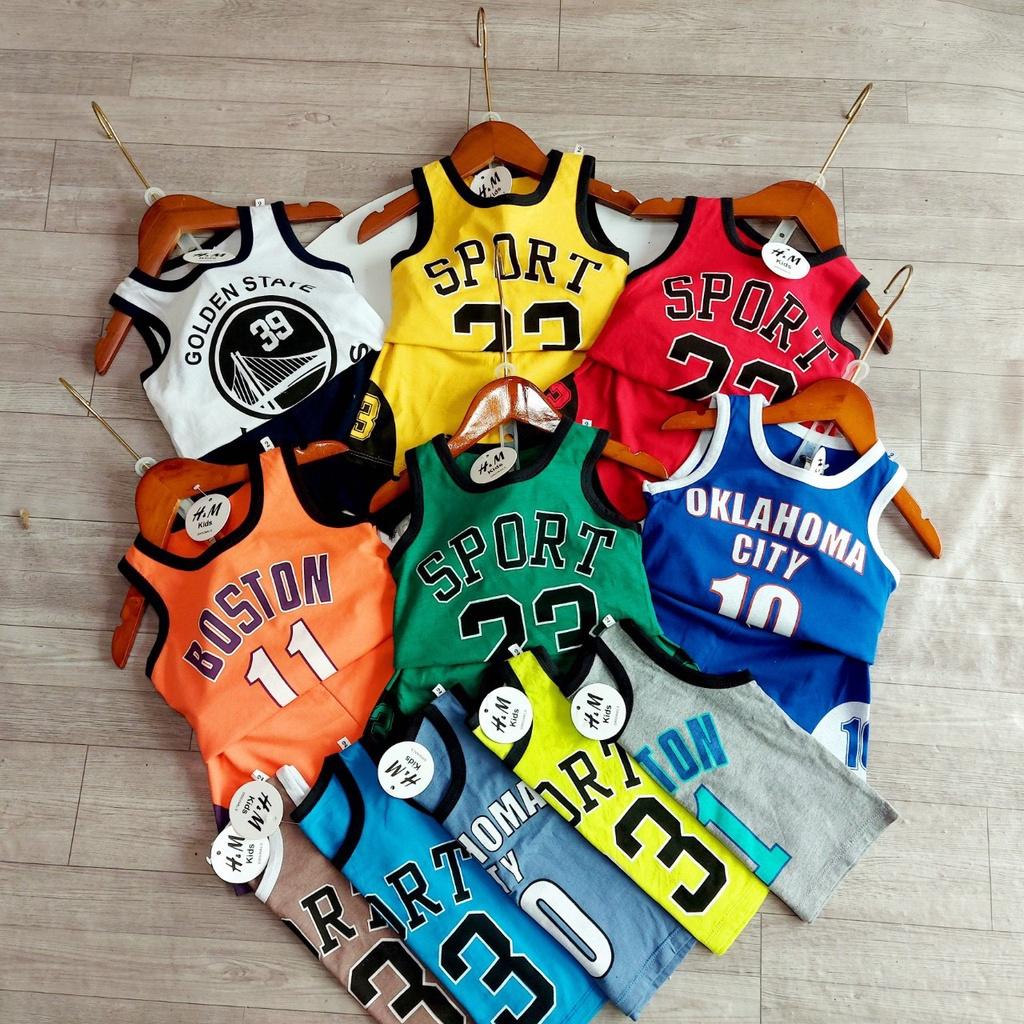 Bộ Ba Lỗ Cho Bé Chất Cotton 4C, Bộ Ba Lỗ Bé Trai họa tiết thể thao - SAM. KIDS68