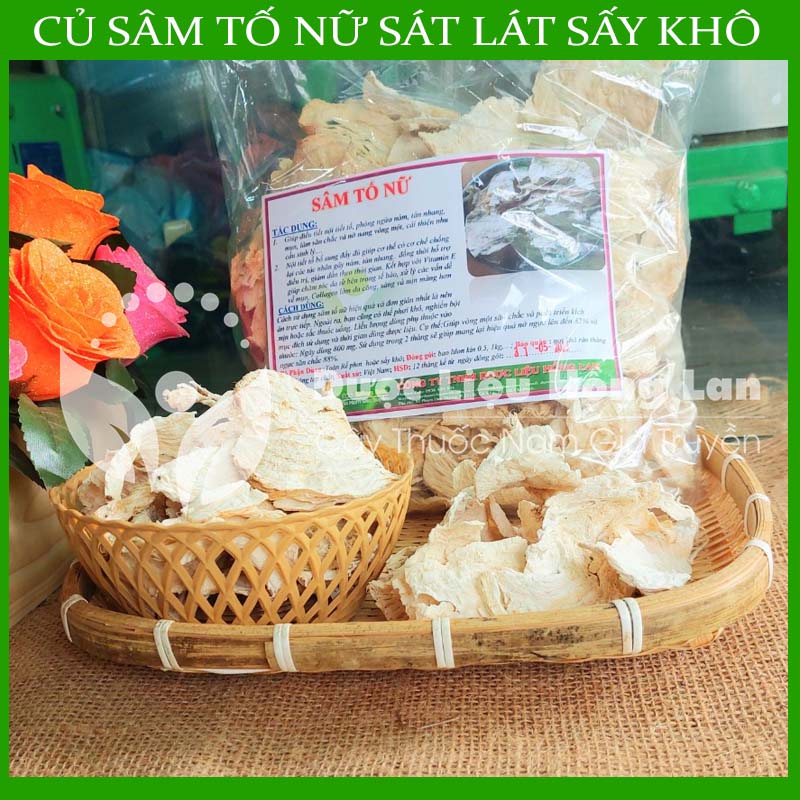 100G Củ Sâm tố nữ thái lát sấy khô tăng vòng 1, củ sâm tố nữ khô nguyên chất sản sinh collagen, tăng cường nội tiết tố