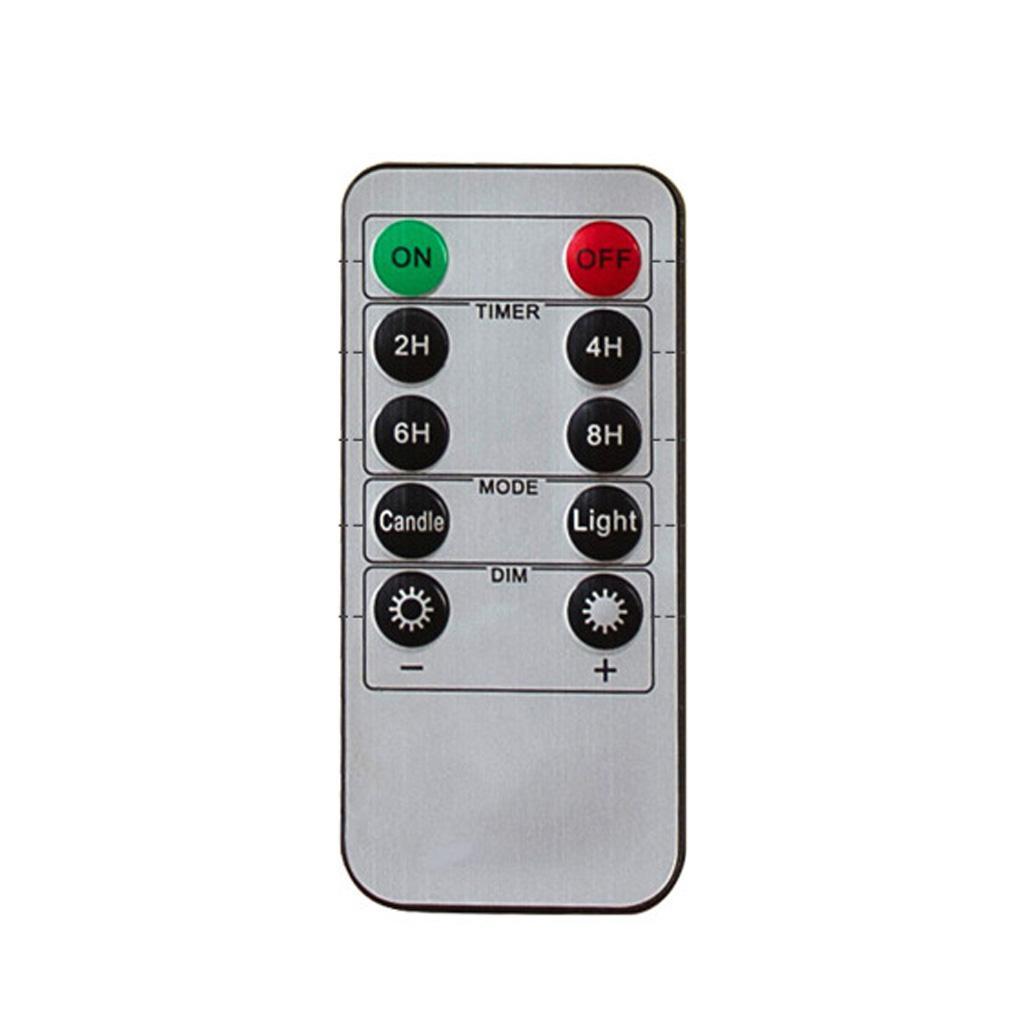 2Pcs 10-Key Battery Operated Remote Control With Timer For Realistic Flameless
