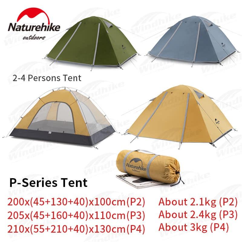 Lều cắm trại 4 người,Lều camping NatureHike NH18Z044-P hai lớp chính hãng
