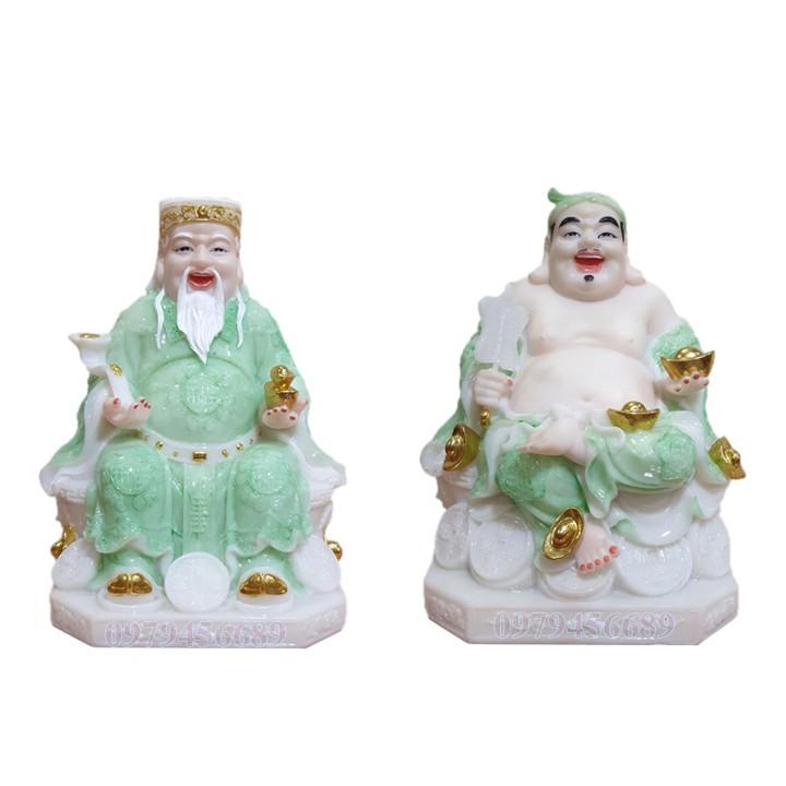Cặp tượng thần tài ông địa đá cao cấp 8 inch - M4
