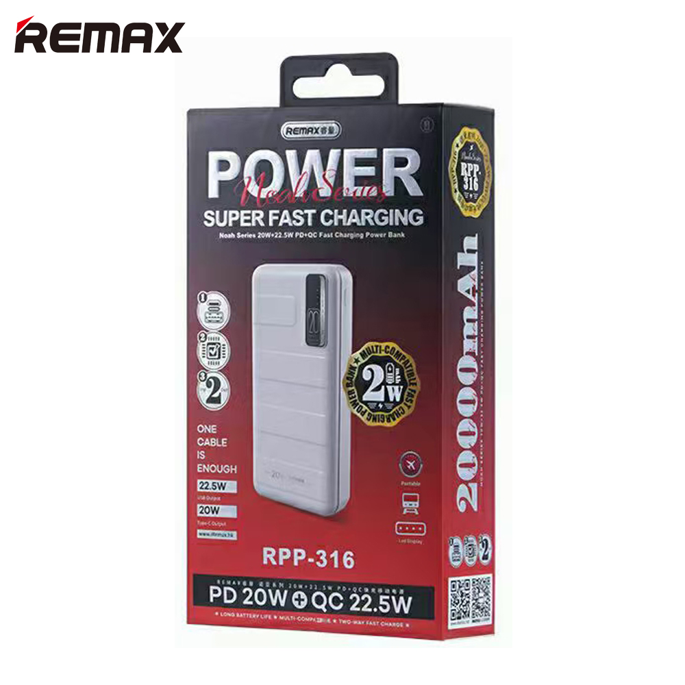 Pin sạc dự phòng Remax  RPP-316 sạc nhanh 22,5w - Hàng Chính Hãng