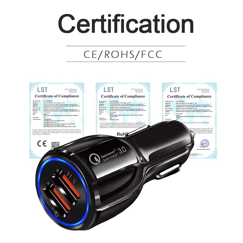 Bộ sạc xe nhanh QC3.0 Quick Charge Quick Dual USB Sạc nhanh cho điện thoại di động Bộ sạc sạc xe sạc nhanh