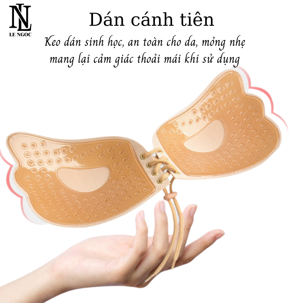 Áo ngực dán, miếng dán ngực mẫu dây rút cánh tiên tạo khe, áo dán nâng ngực -LN007