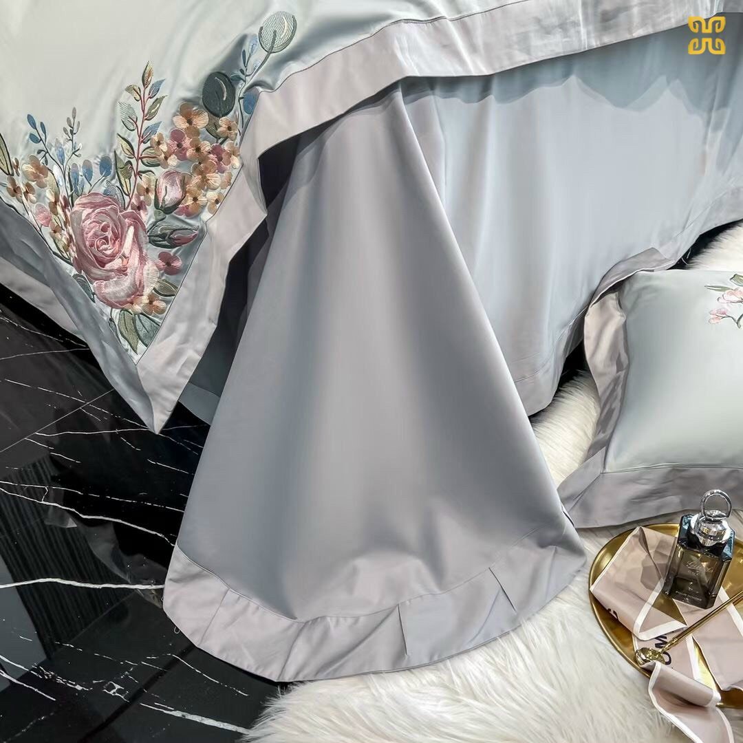 Set lụa 4 món cao cấp LYG Home Bedding Furniture mềm mịn tặng 02 ruột gối bông Micro