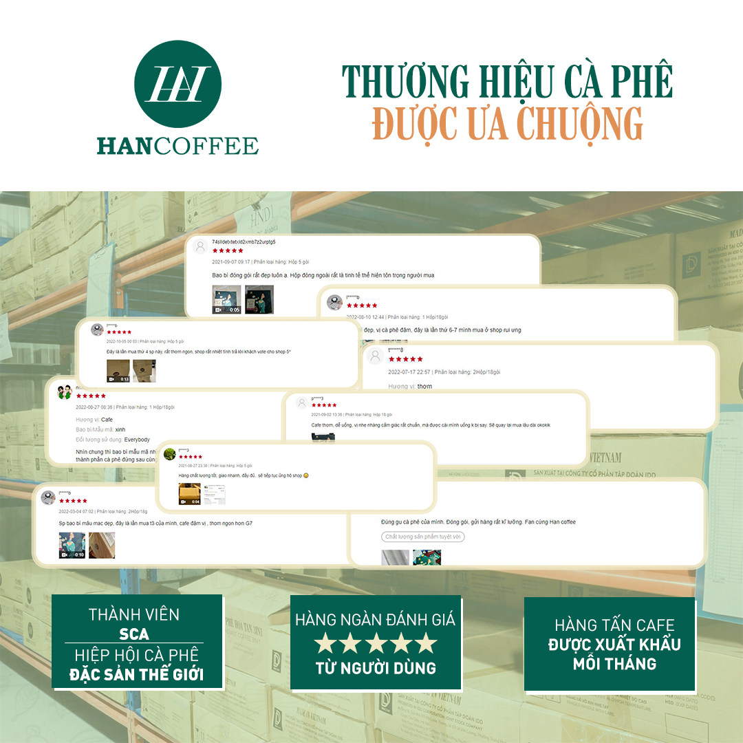 Cà Phê Túi Lọc Arabica HANCOFFEE Đắng Êm Chuyển Ngọt, Chua Nhẹ Hộp 5 Gói x 10G - HND1S