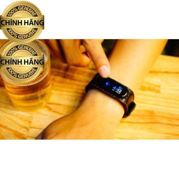 DÂY DA BÒ ĐEN CHO MIBAND 4 / MIBAND 3 - RAM LEATHER HÀNG CHÍNH HÃNG