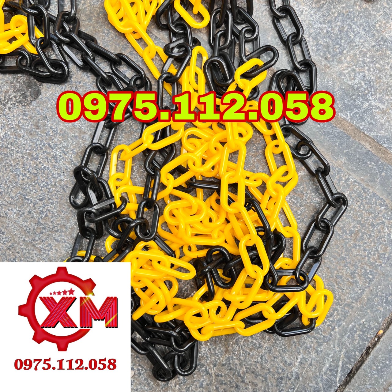 Dây xích nhựa cảnh báo rào xích, phân làn - 25m
