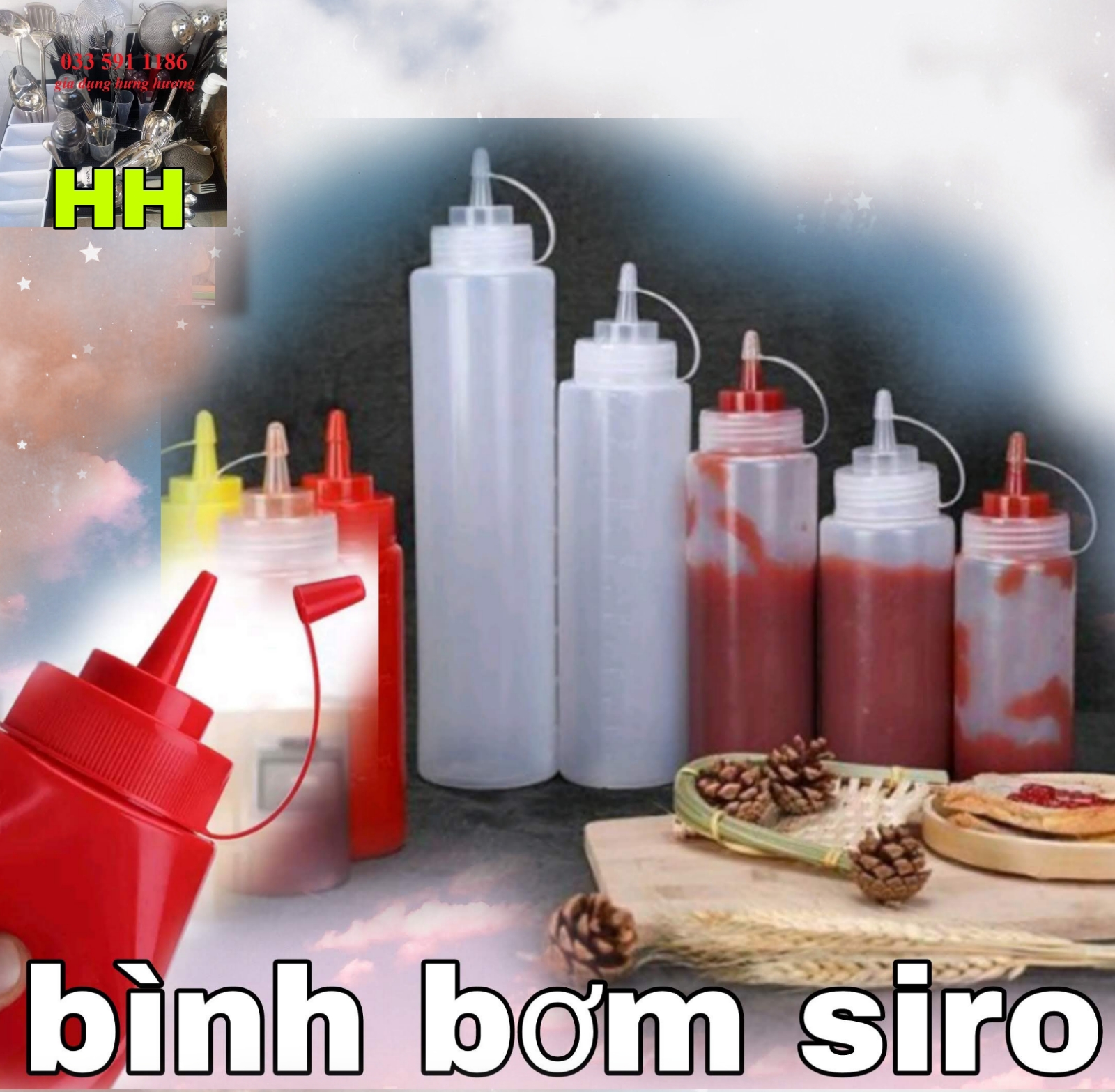 Bình đựng siro 500ml