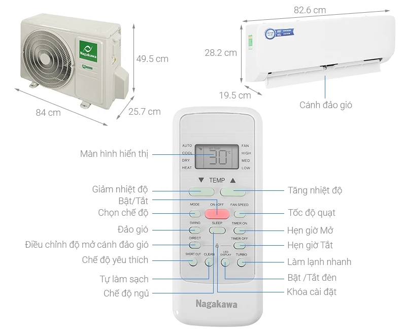 Máy lạnh Nagakawa 1.0HP NS-C09R2M09 - Hàng chính hãng (chỉ giao HCM)