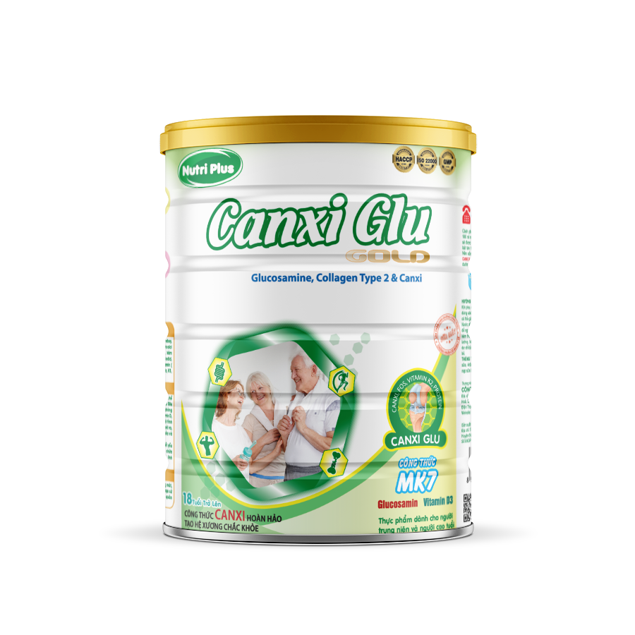 Sữa Bột CANXI GLU Dành Cho Người già (Bổ Sung Canxi, Ngăn Ngừa Loãng Xương) (900g)_Nutri plus_NCG45