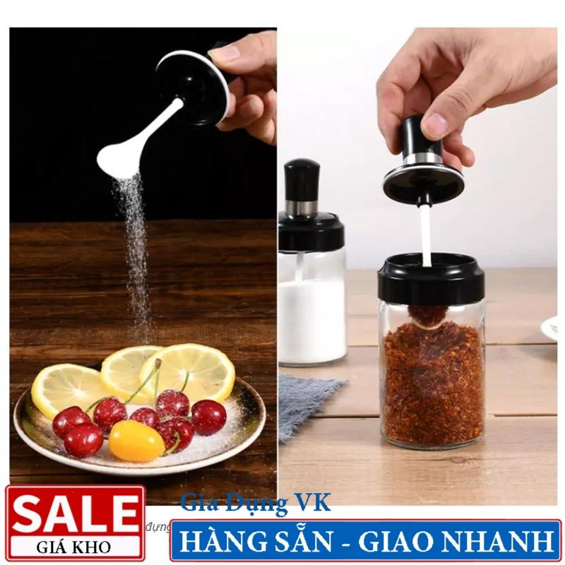 Hũ Đựng Gia Vị Thuỷ Tinh Kèm Muỗng 250ml