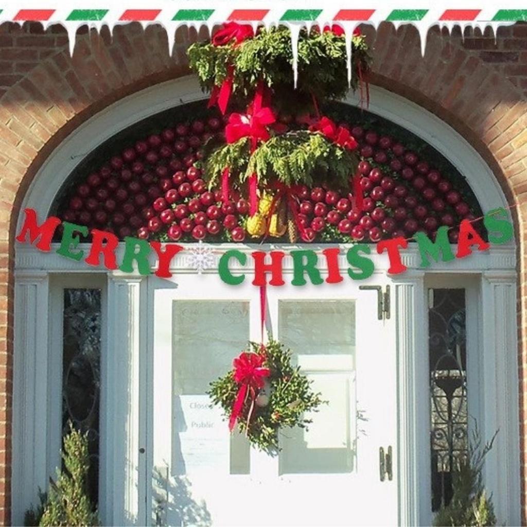 Dây treo Giáng sinh, cờ treo trang trí Noel, cây thông, Merry Christmas dài 3m
