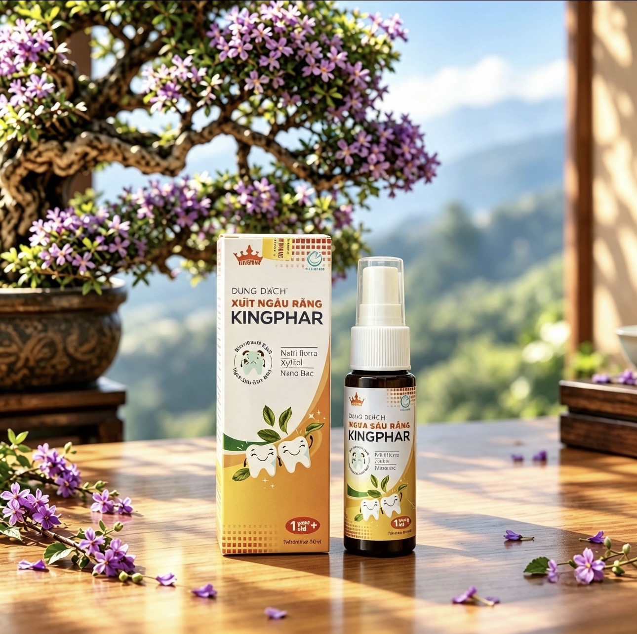 Chai xịt sâu răng Kingphar, chai 30ml, chiết xuất thảo dược