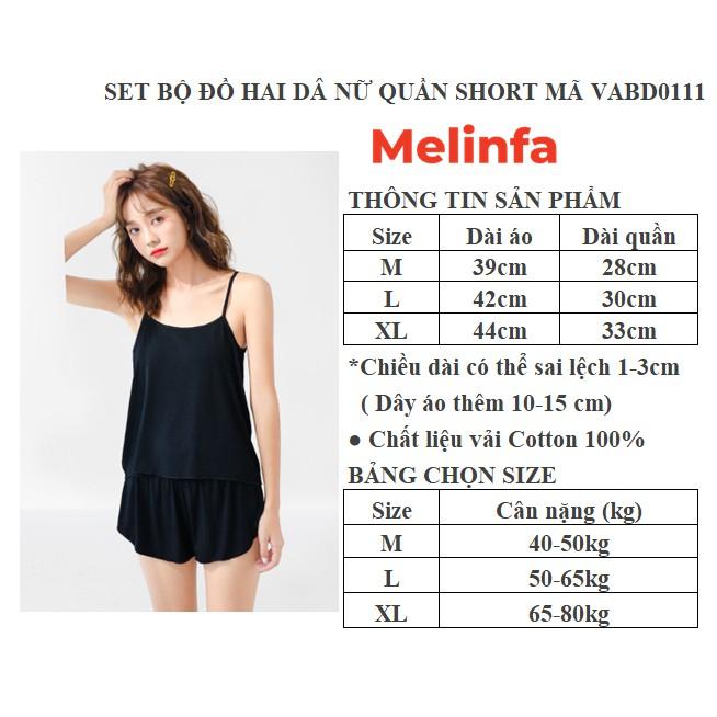 Bộ đồ ngủ, set bộ đồ hai dây nữ quần short chất vải Cotton Modal tự nhiên thân thiện basic trơn nhiều màu mã VABD0111