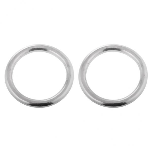 5x 1 Pair of Smooth Welded Polished Ship Marine Stainless Steel O-Rings - Silver, 5 X 25mm