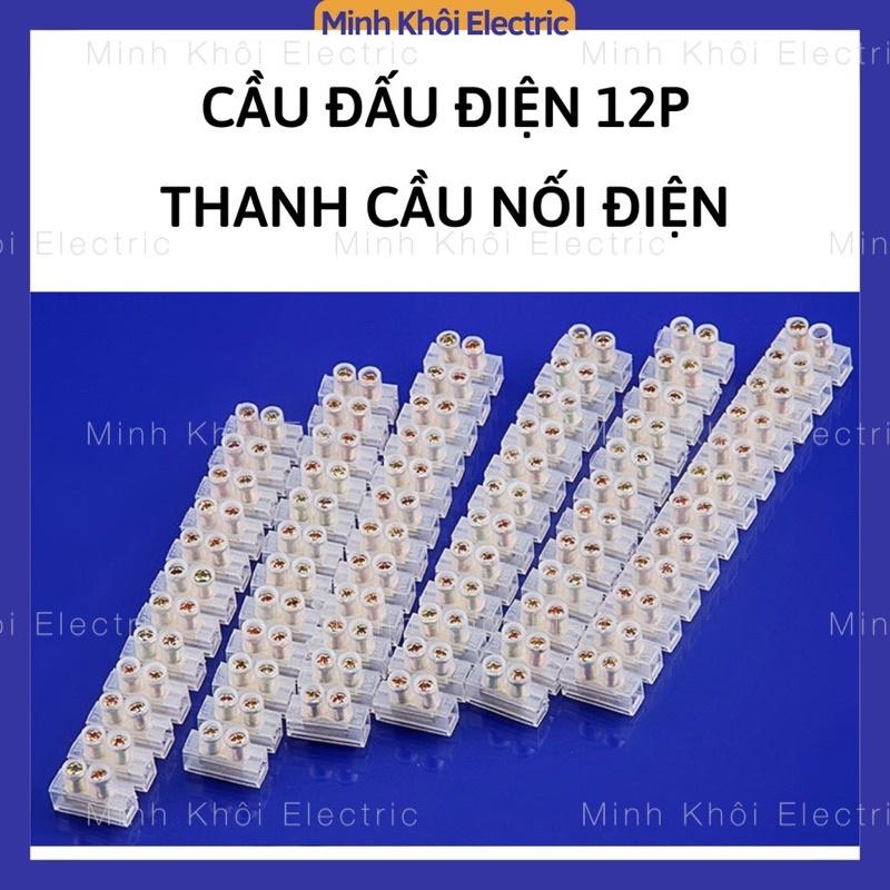 Thanh Cầu Đấu Nhựa Nối Điện 12 Mắt,cầu đấu điện 12P domino