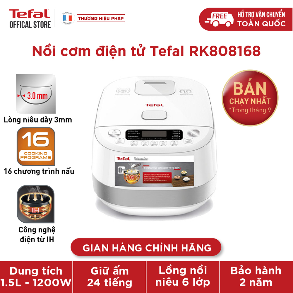 Nồi cơm điện tử cao tần Tefal 1.5L - Thương hiệu Pháp - RK808168 - Hàng chính hãng