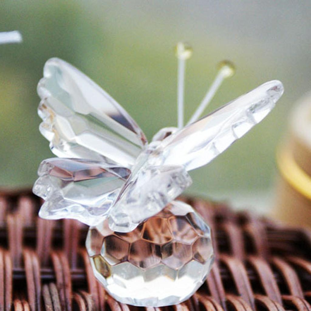 2X Clear Crystal Butterfly with Crystal Ball Wedding Baby Shower Gift Favor