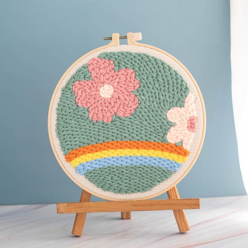 Punch Kit with Punch Bamboo Embroidery Hoop DIY Craft