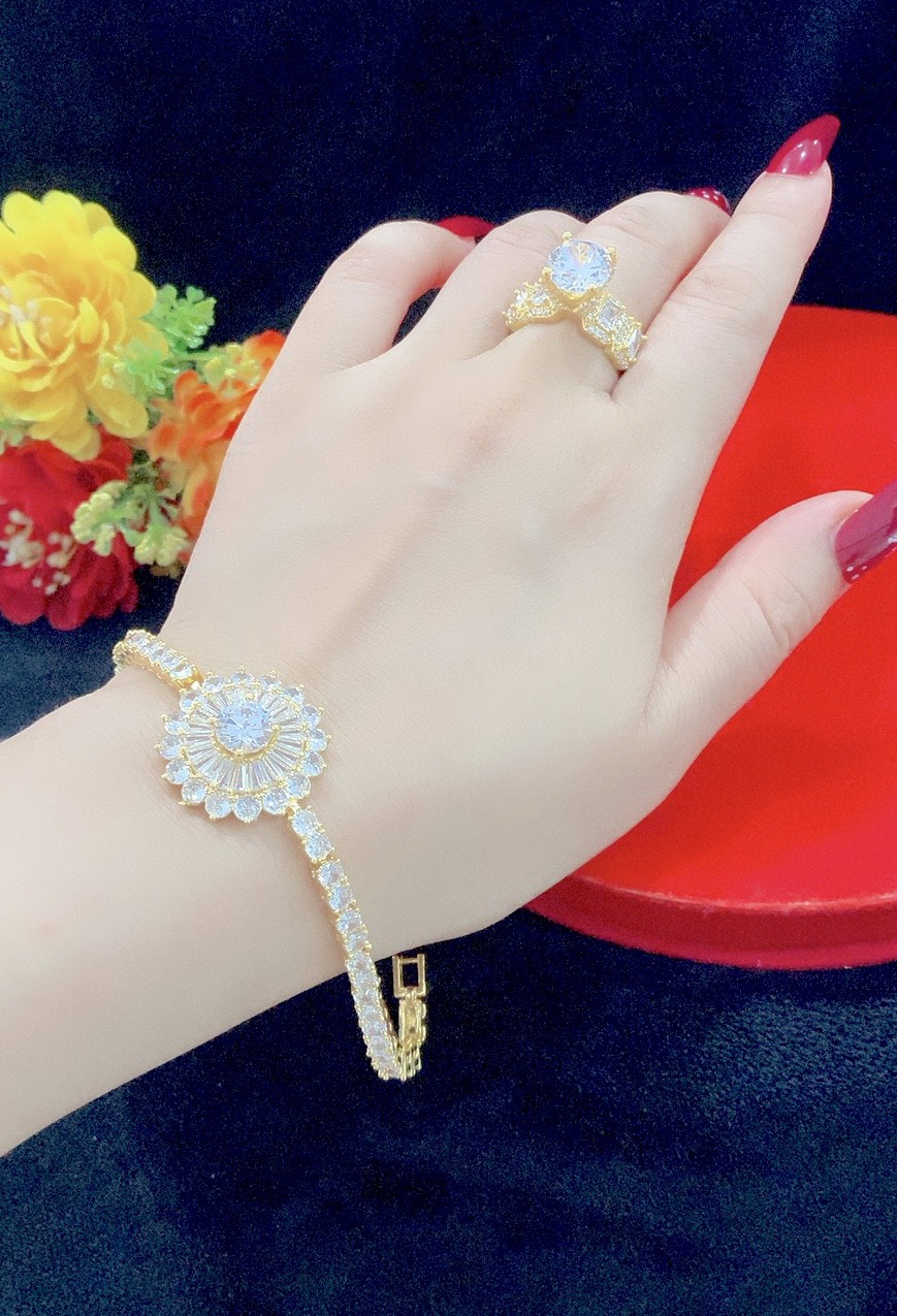 Lắc tay nữ đính xoàn mạ 18k siêu xinh EPP37