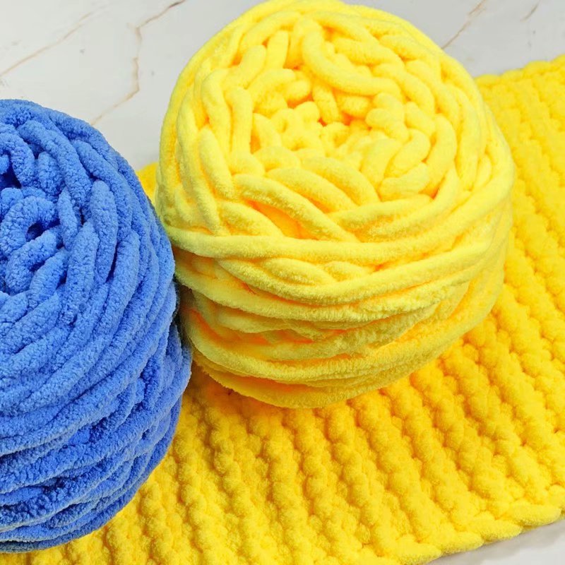 Len Nhung Đũa Cuộn 100gr Sợi 6mm, Len Sợi Đan Khăn Móc Thú Bông, Chăn Mền Mềm Mại
