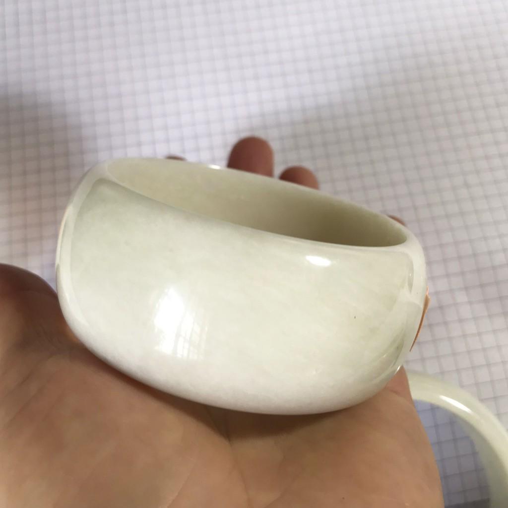 Vòng tay đá trắng tự nhiên cho nam mệnh Thủy và Kim cao từ 2.3 đến 2.5 cm đủ size