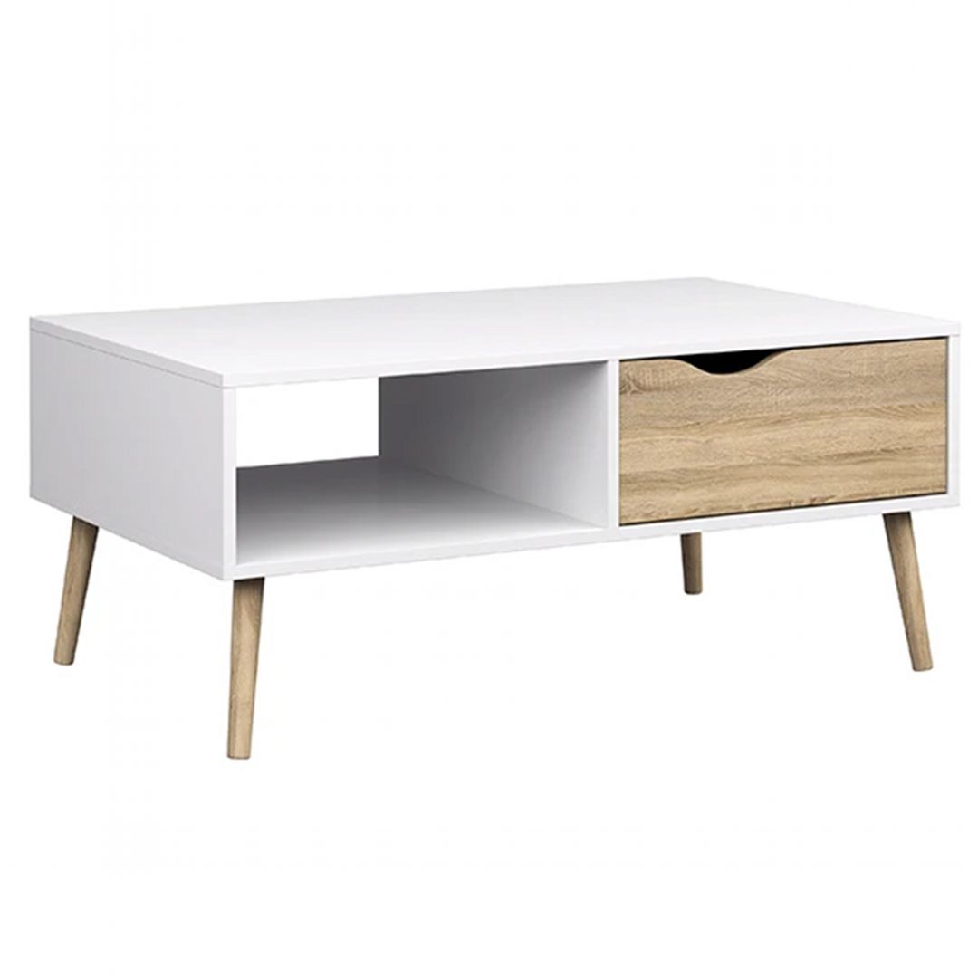 Bàn trà gỗ hiện đại SMLIFE Camelot | Gỗ MDF dày 17mm chống ẩm | D80xR40xC45cm