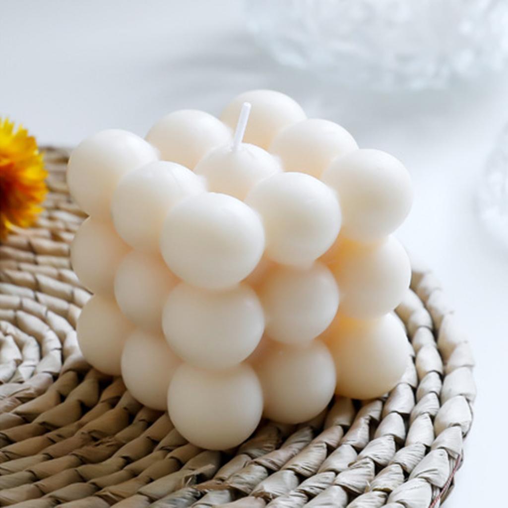 2/3x Cube Candle Soy Wax Small Living Room Decor Dessert Candle Photo Props