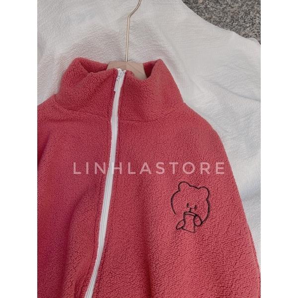 ÁO KHOÁC BÔNG THÊU - ÁO KHOÁC NỈ HOODIE 3 MÀU